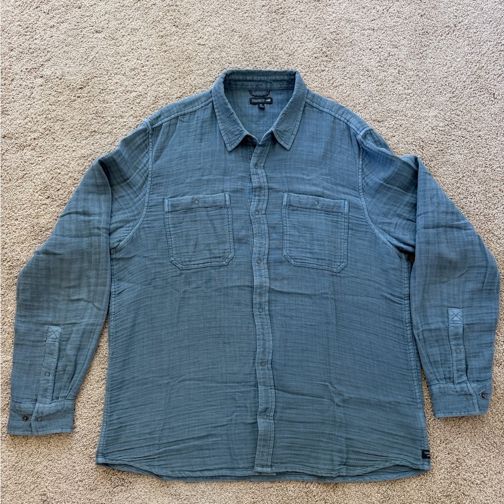 Toad&Co Slate Blue Textured Button-Up Shirt